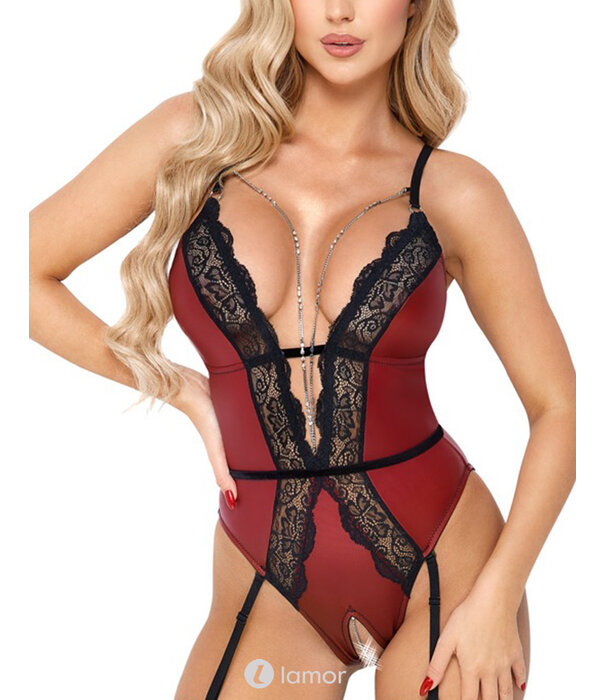 * COTTELLI  Rode mattlook body Dreams met zwart kant