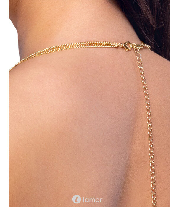 * COTTELLI  Goudkleurige Lichaamsketting van Cottelli – Met Strass en Verstelbare Sluiting – Glamoureus Accessoire voor Lingerie of Clubwear
