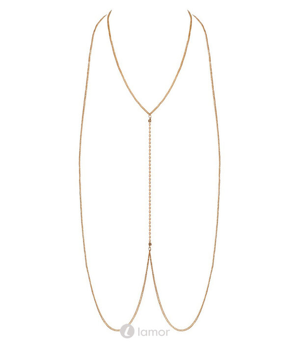 * COTTELLI  Goudkleurige Lichaamsketting van Cottelli – Met Strass en Verstelbare Sluiting – Glamoureus Accessoire voor Lingerie of Clubwear