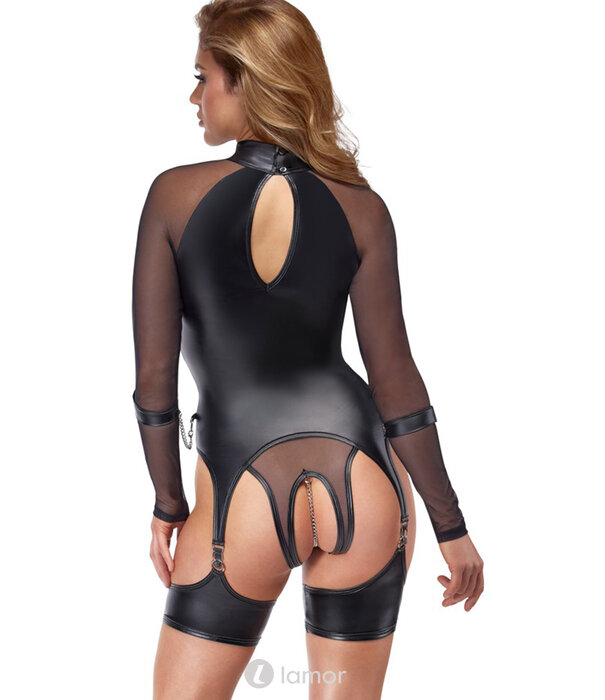 * COTTELLI  Stijlvolle materiaalmix van fijn net en een coole matte look met zilveren accessoires.