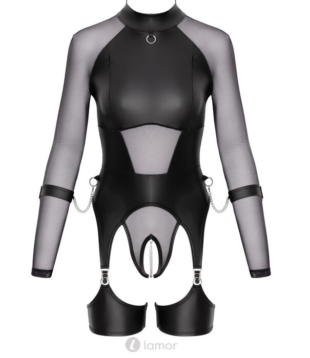 * COTTELLI  Stijlvolle materiaalmix van fijn net en een coole matte look met zilveren accessoires.