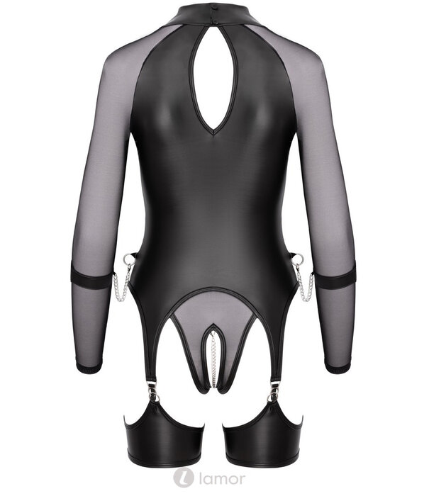 * COTTELLI  Stijlvolle materiaalmix van fijn net en een coole matte look met zilveren accessoires.