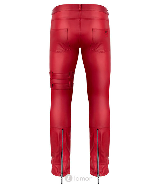 * RFP Matte Rode wetlook heren broek, Tommaso van het merk RFP