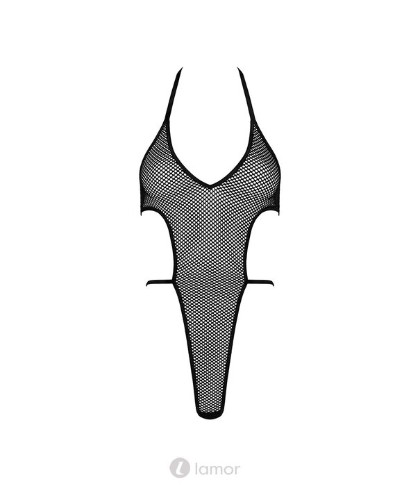 * KOTEK KO BD104 Zwarte Body van Grof Netmateriaal – Sexy Cut-Out Design met Verstelbare Bandjes en Provocerende Pasvorm