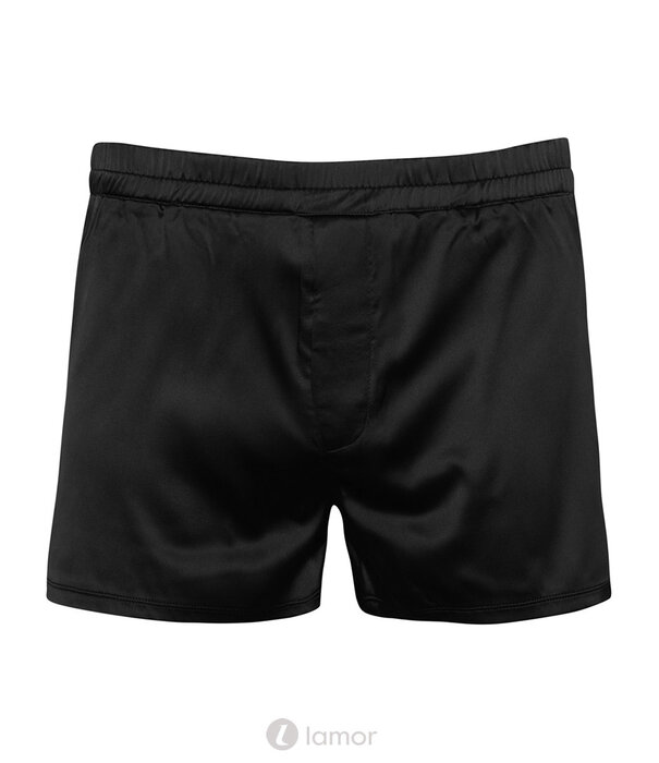 * SVENJOYMENT Zwarte Satijnen Boxer met Comfortband en Voorsluiting – Losse Pasvorm en Hoog Draagcomfort van Svenjoyment