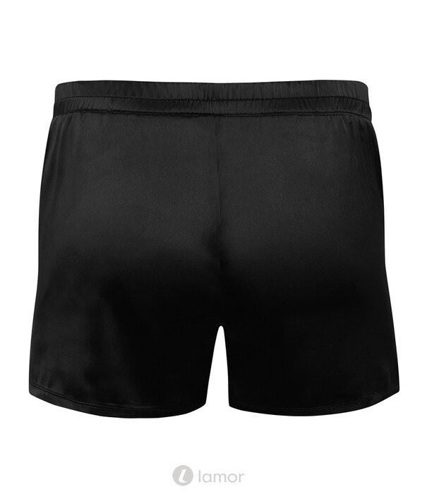 * SVENJOYMENT Zwarte Satijnen Boxer met Comfortband en Voorsluiting – Losse Pasvorm en Hoog Draagcomfort van Svenjoyment