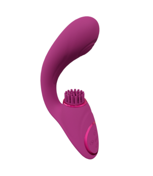 Gen - Drie Motoren G-Spot Vibrator met Pulse Wave en Vibrerende Haren - Roze