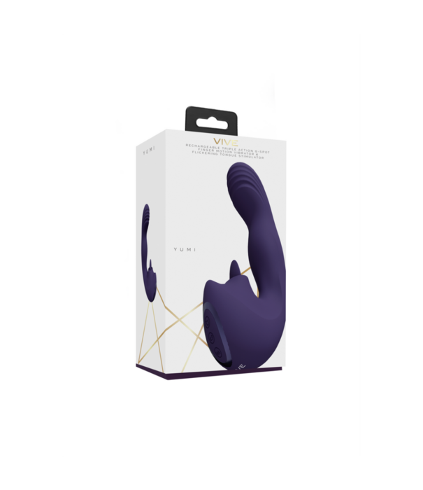 VIVE by Shots Yumi - Triple Motor G-Spot Vingerbeweging Vibrator en Flickerende Tong Stimulator - Paars