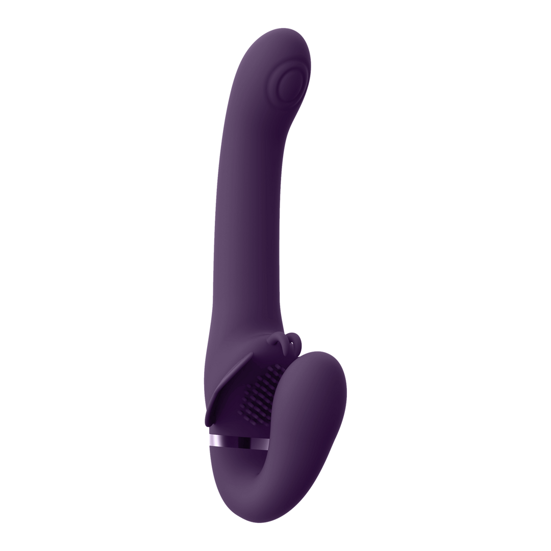 VIVE by Shots Satu - Pulse-Wave en Vibrerende Strapless Strapon - Paars afbeelding