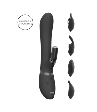 Chou - G-Spot Rabbit  Clitoral Stimulator - Zwart