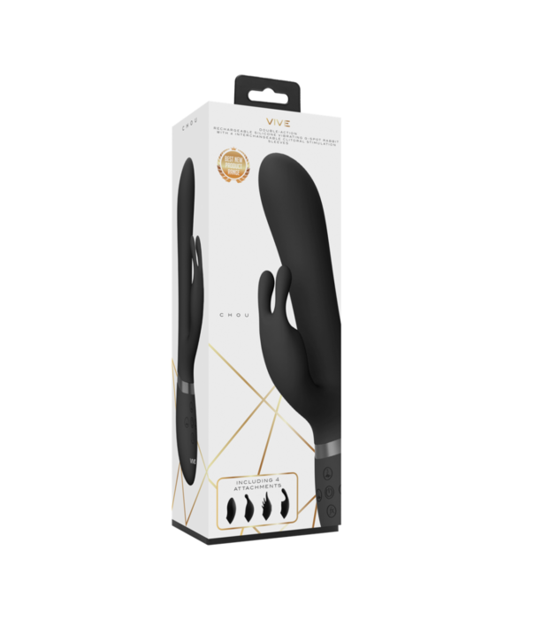 VIVE by Shots Chou - G-Spot Rabbit  Clitoral Stimulator - Zwart