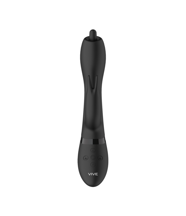 VIVE by Shots Nilo - Precisie Ronddraaiende G-spot Konijn - Zwart