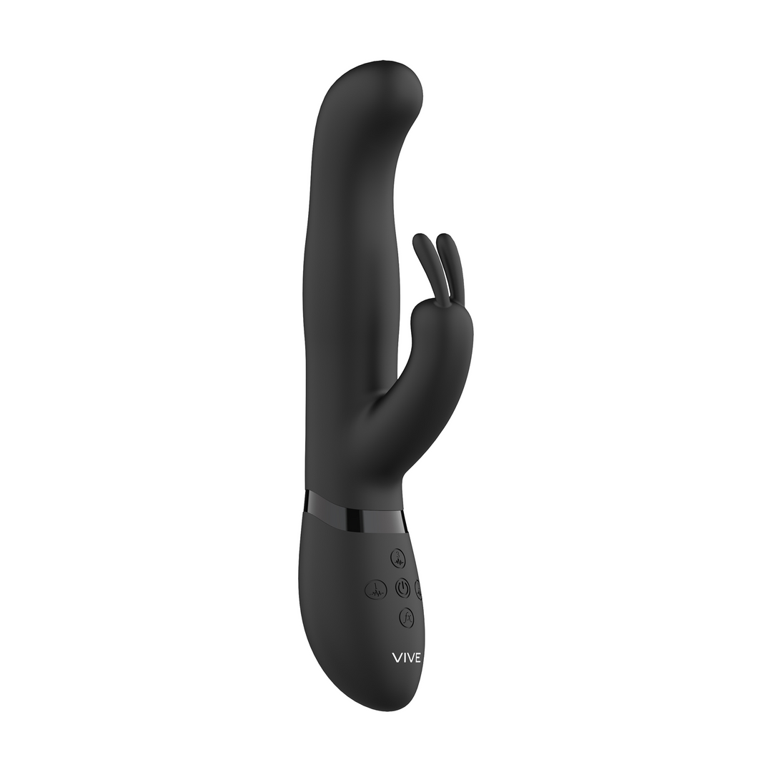 VIVE by Shots Izara - Draaibare Parels Konijnen Vibrator - Zwart afbeelding