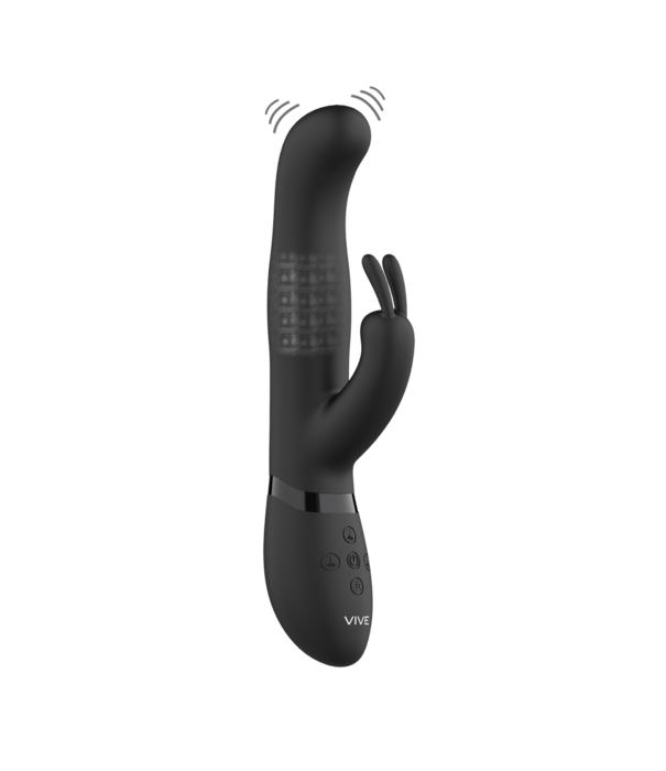 VIVE by Shots Izara - Draaibare Parels Konijnen Vibrator - Zwart