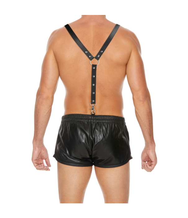Ouch! by Shots Split Leather Suspenders for Men