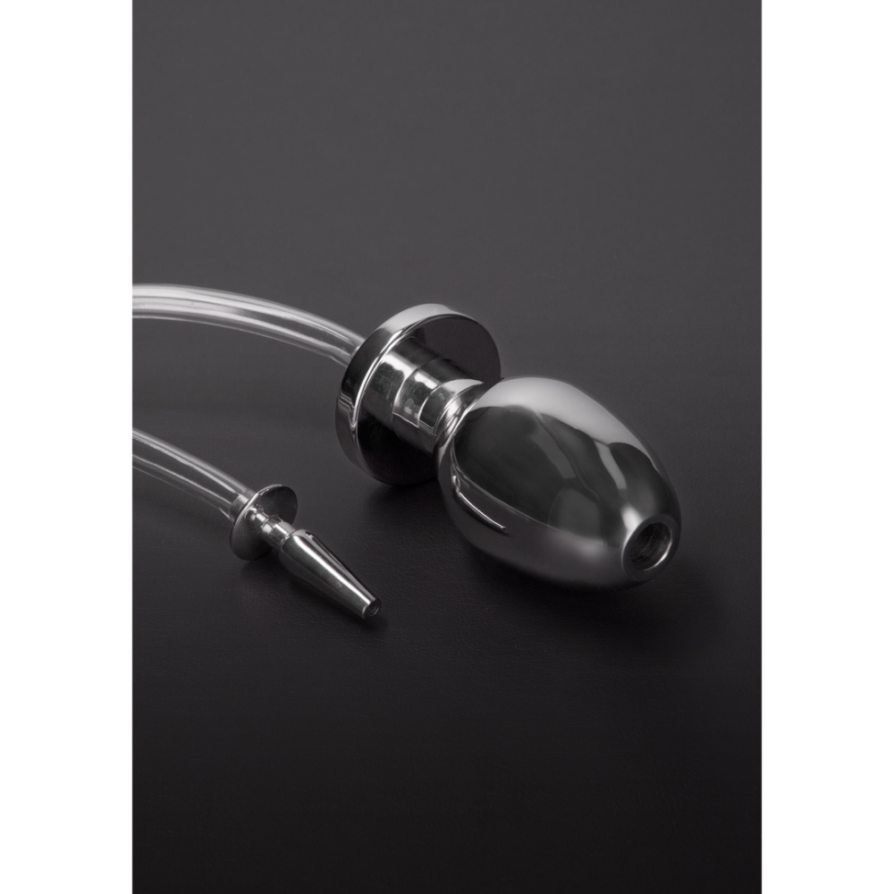 Steel by Shots Fire Hose Penis Plug met Butt Plug