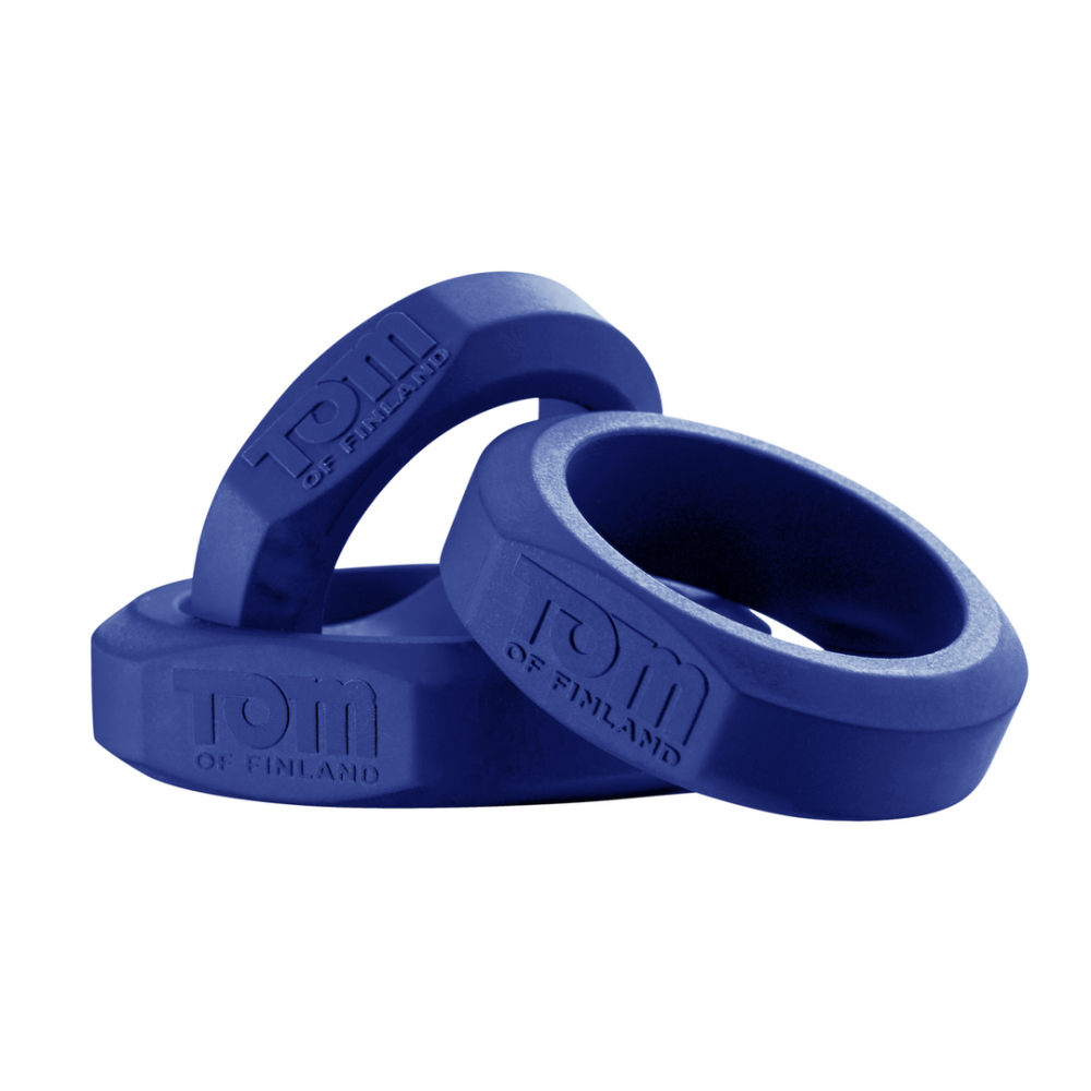 XR Brands 3-delige siliconen cockring set afbeelding