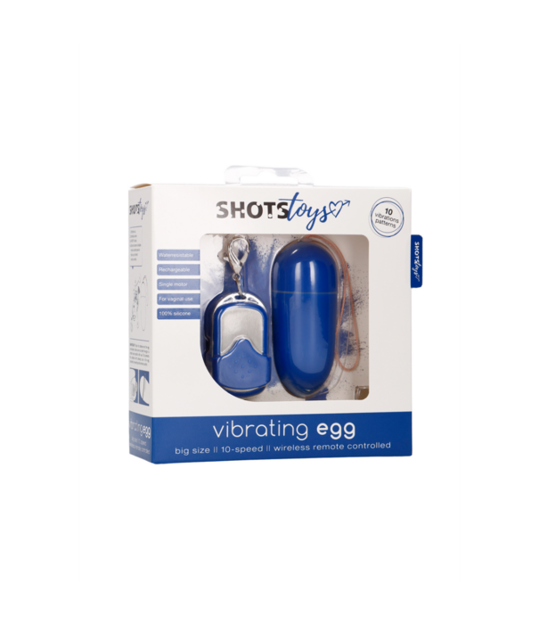 Shots Toys by Shots Vibrerende Ei met 10 Snelheden en Afstandsbediening - L - Blauw