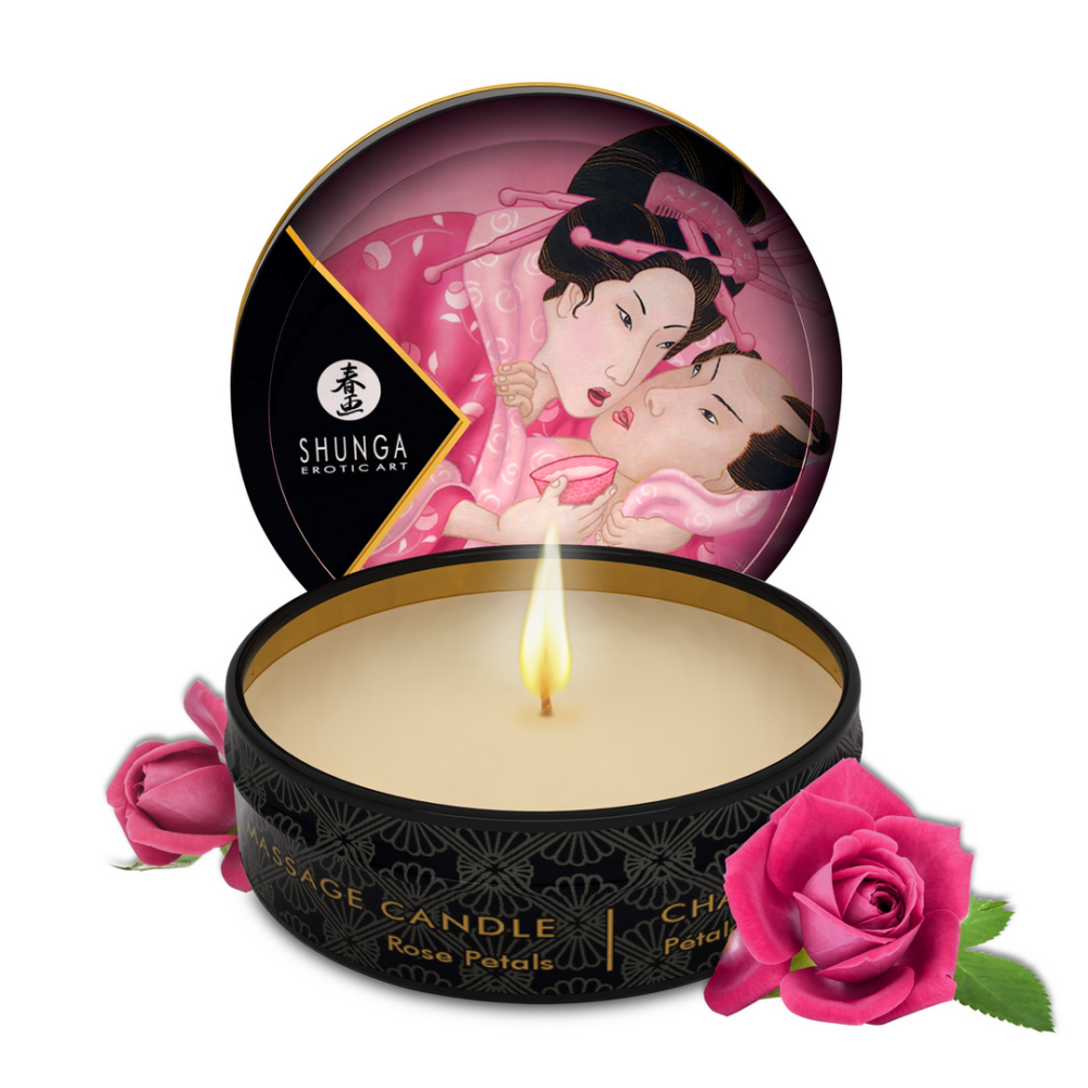 Shunga Mini Massage Kaars - Rozen - 1 oz / 30 ml afbeelding
