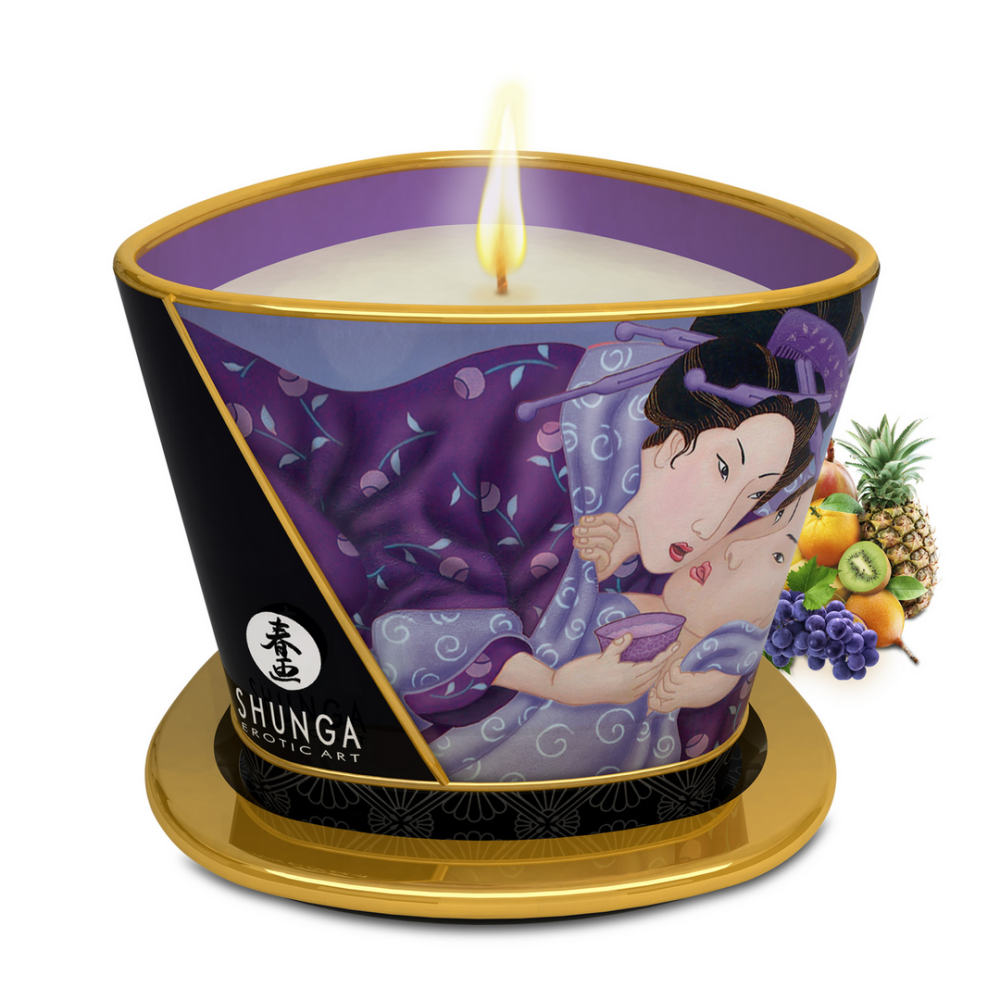 Shunga Massagekaars - Exotische Vruchten - 5,7 oz / 170 ml afbeelding