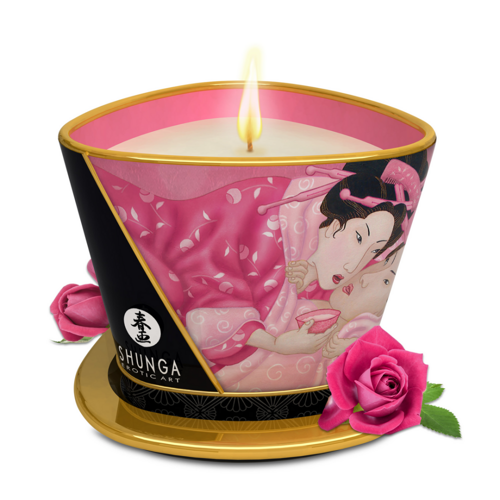 Shunga Massagekaars - Rozen - 5,7 oz / 170 ml afbeelding