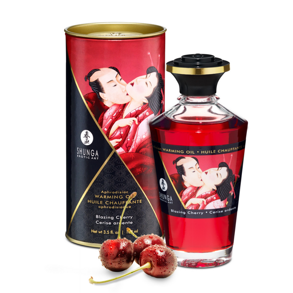 Shunga Aphrodisia Olie - Blazing Cherry - 3,5 fl oz / 100 ml afbeelding
