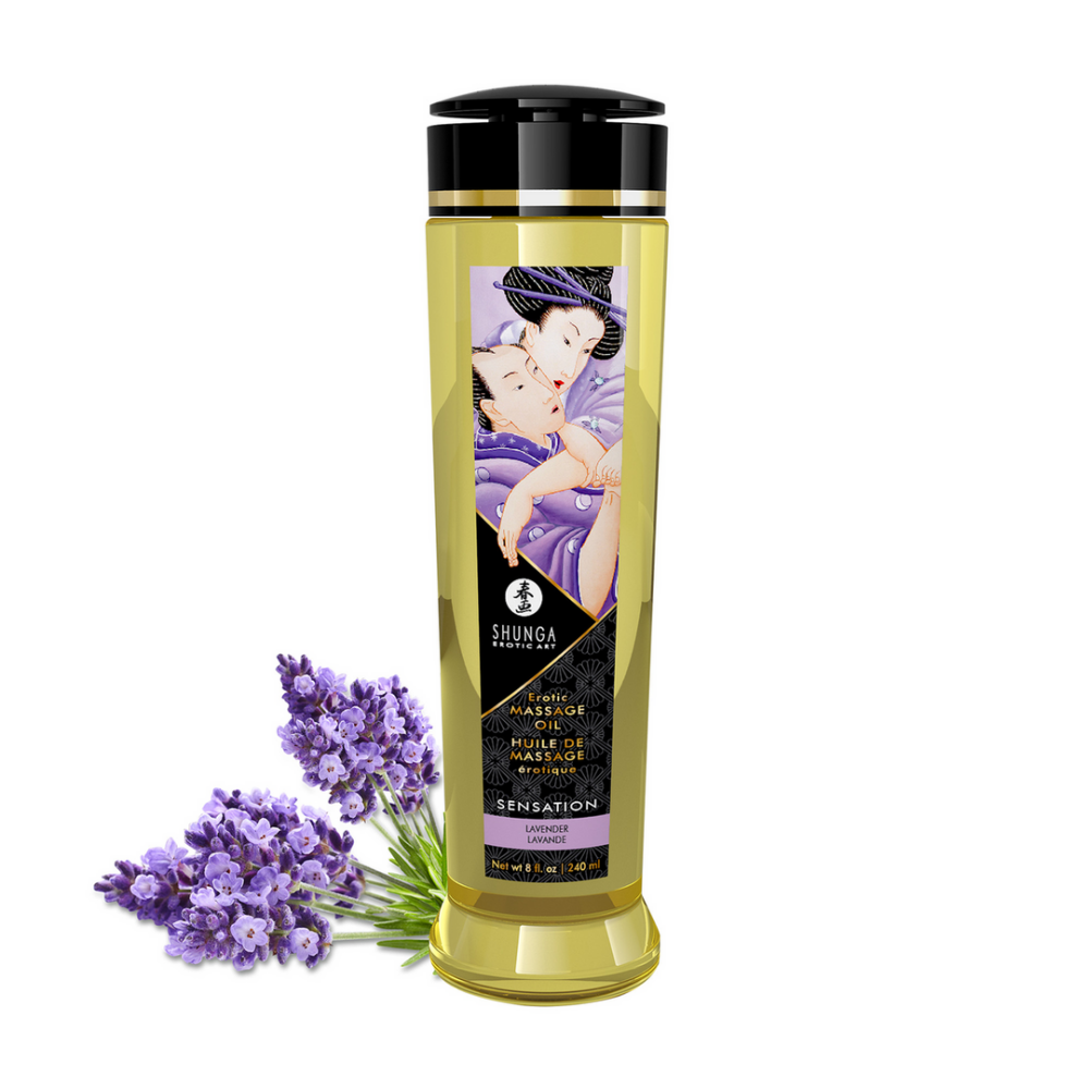 Shunga Erotische Massageolie - Lavendel - 8 fl oz / 240 ml