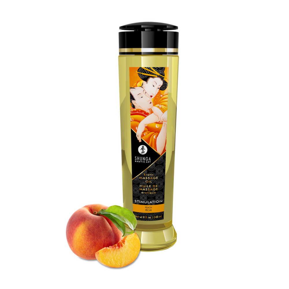 Shunga Erotische Massageolie - Perzik - 8 fl oz / 240 ml afbeelding