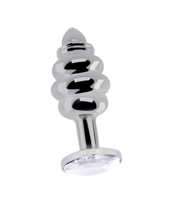 Ribbed Diamond Plug - 2.8 / 7 cm - Silver
