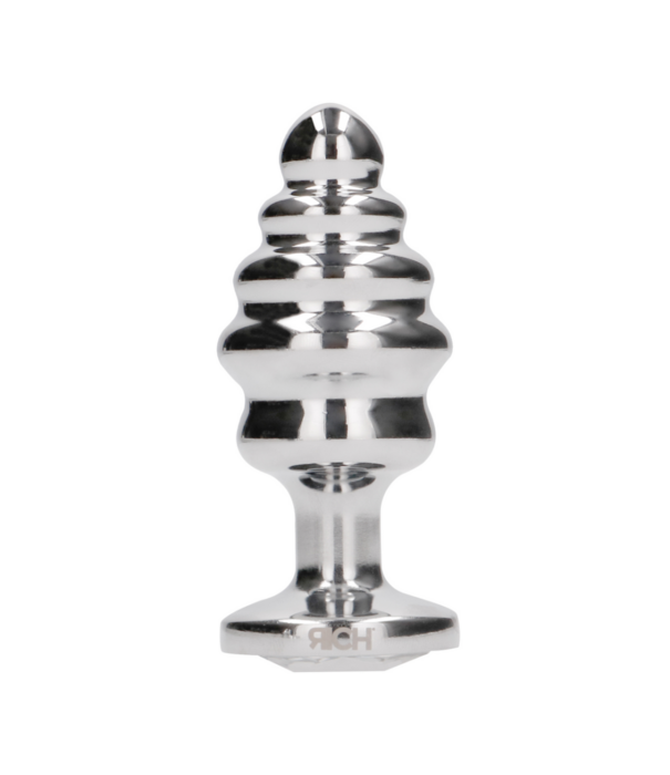 Geribbelde Diamant Plug - 2.8 / 7 cm - Zilver