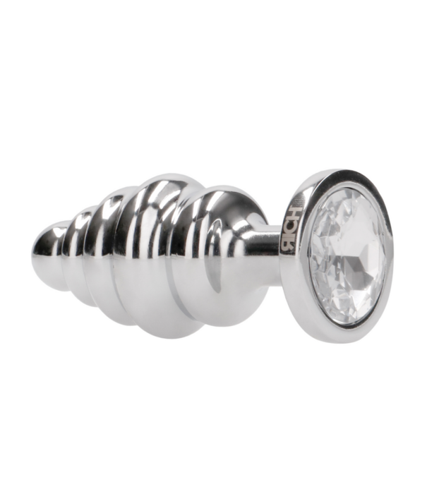 Ribbed Diamond Plug - 2.8 / 7 cm - Silver