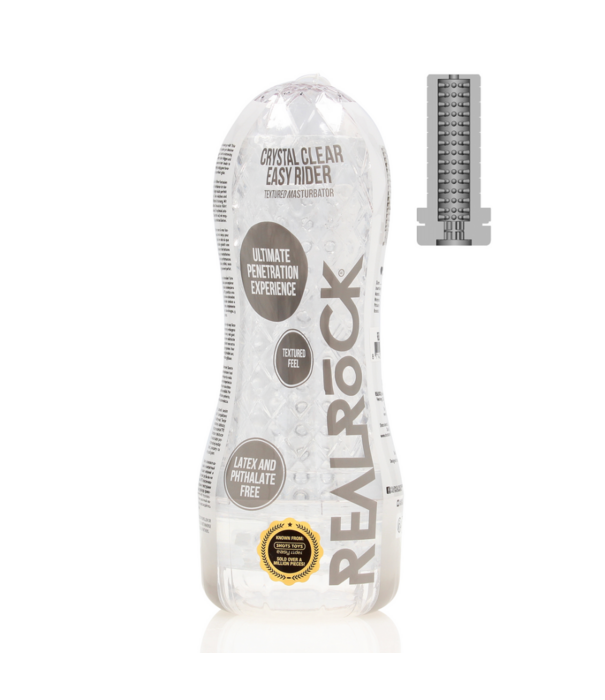 RealRock by Shots Easy Rider - Textured Masturbator - Transparant