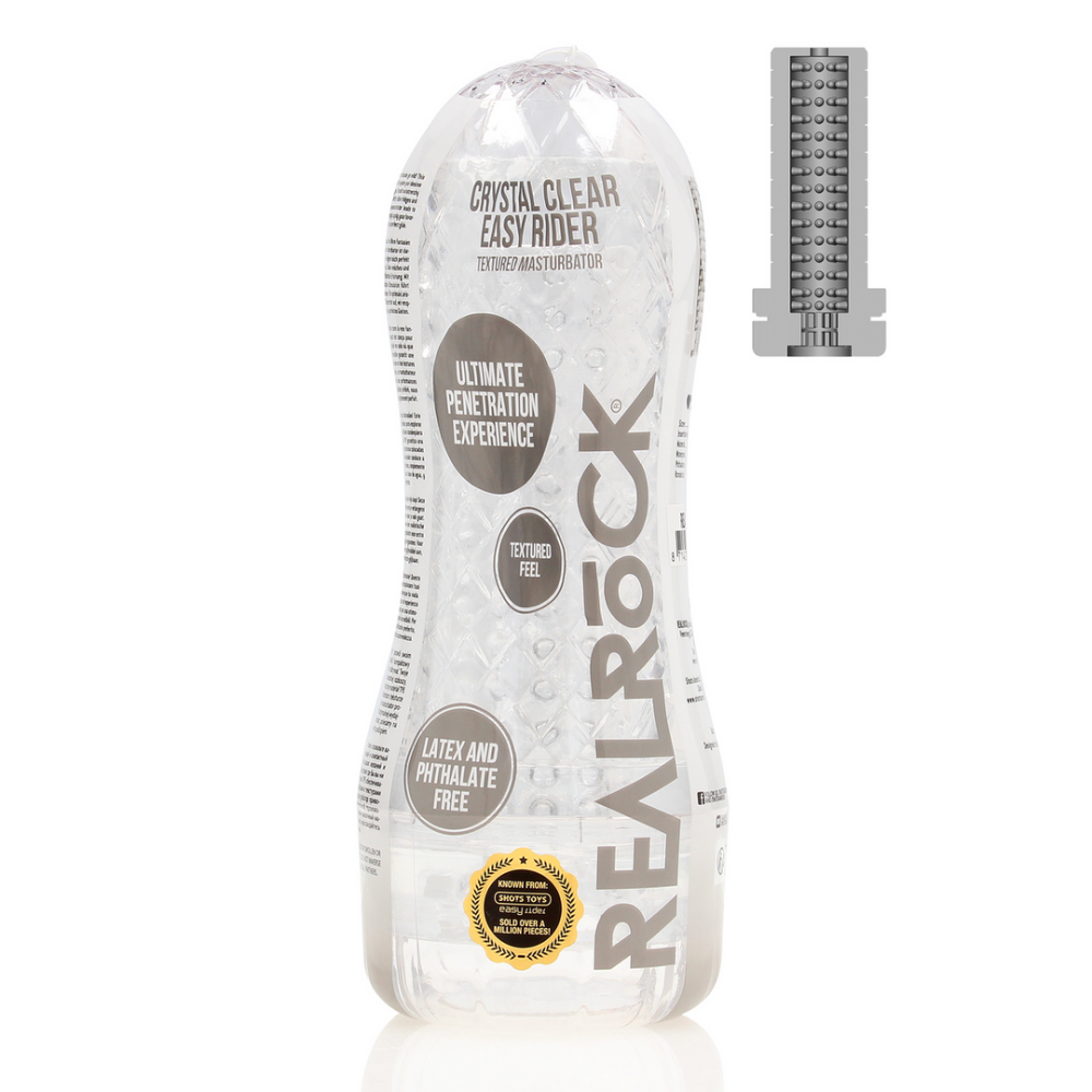 RealRock by Shots Easy Rider - Textured Masturbator - Transparant afbeelding