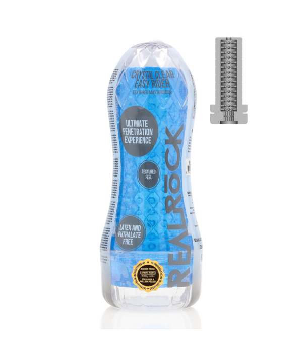 RealRock by Shots Easy Rider - Textured Masturbator - Blauw