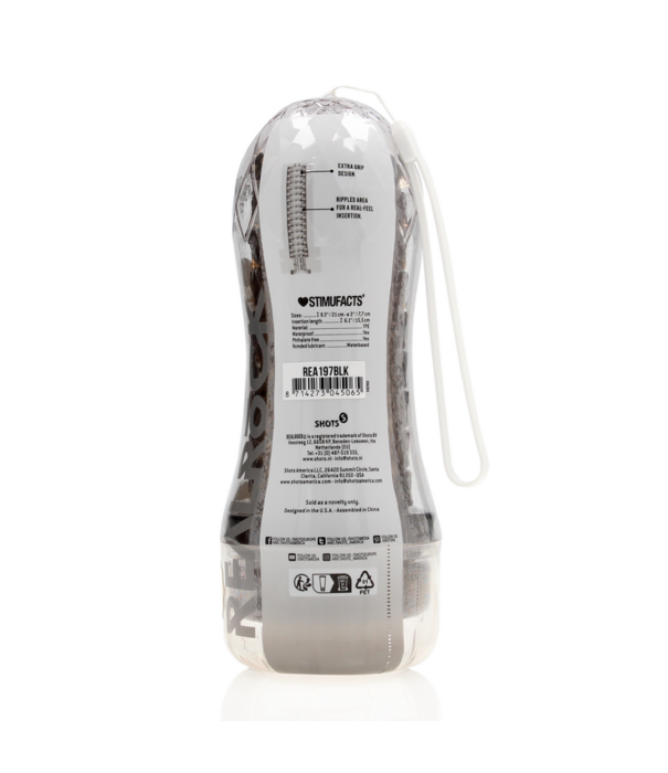 RealRock by Shots Easy Rider - Textured Masturbator - Zwart