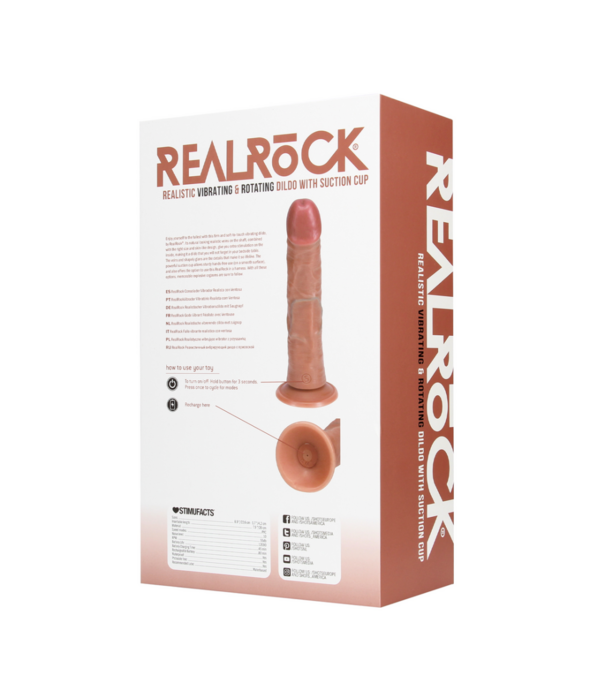 RealRock by Shots Vibrerende en Rotating Regular Curved Cock - 8 / 20,5 cm - Tan