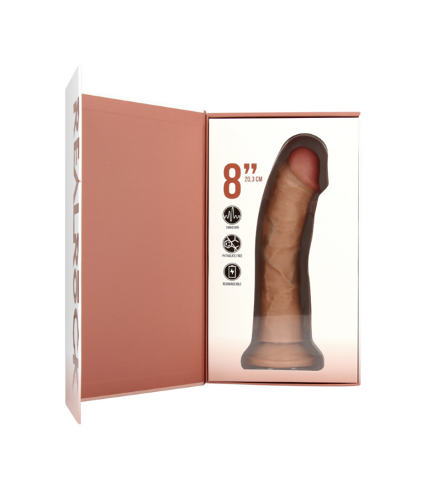 RealRock by Shots Vibrerende Regular Curved Cock - 8 / 20,5 cm - Tan