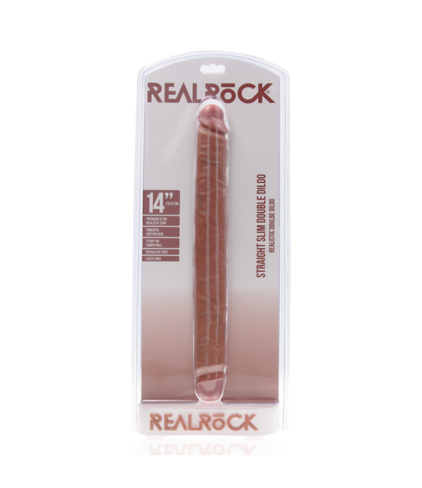 RealRock by Shots Slim Double Ended Dong 14 / 35,6 cm - Tan