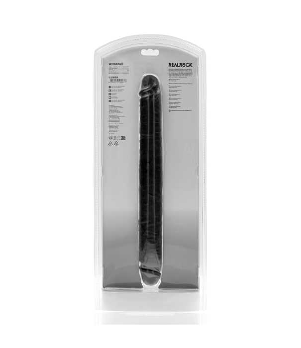 RealRock by Shots Slim Double Ended Dong 14 / 35,6 cm - Zwart