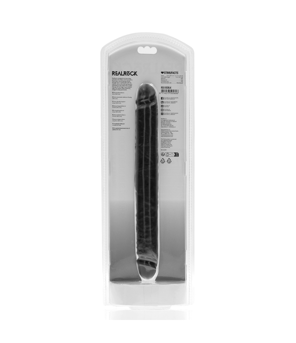 RealRock by Shots Slim Double Ended Dong 12 / 30,5 cm - Zwart