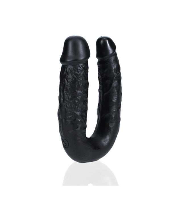RealRock by Shots U Vormige Dubbele Dildo 5 / 12,7 cm - Zwart