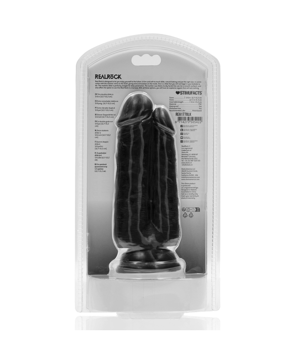RealRock by Shots Twee in Een Dildo 5/6 - 12,7/15,2 cm - Zwart