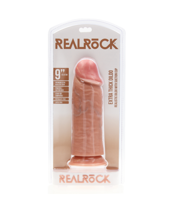 RealRock by Shots Extra Dikke Recht zonder Ballen 9 / 23 cm - Vlees