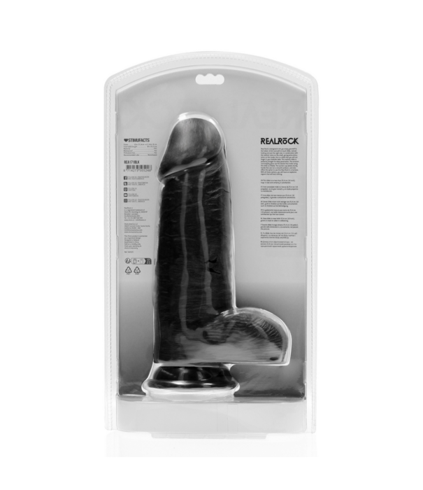 RealRock by Shots Extra Dikke Recht met Ballen 10 / 25,4 cm - Zwart