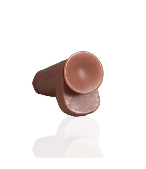 RealRock by Shots Extra Dikke Recht met Balletjes 9 / 23 cm - Tan