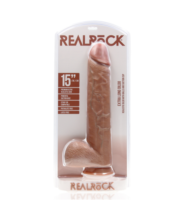 RealRock by Shots Extra Large Straight met Ballen 15 / 38 cm - Tan