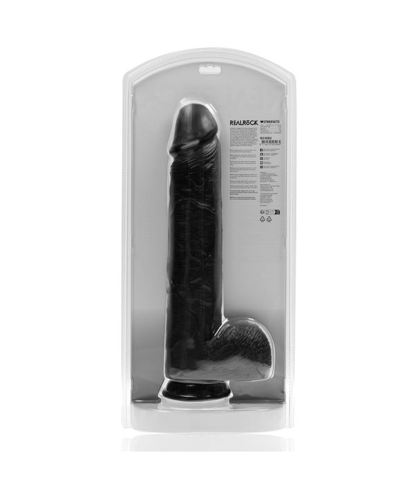 RealRock by Shots Extra Large Straight met Ballen 15 / 38 cm - Zwart