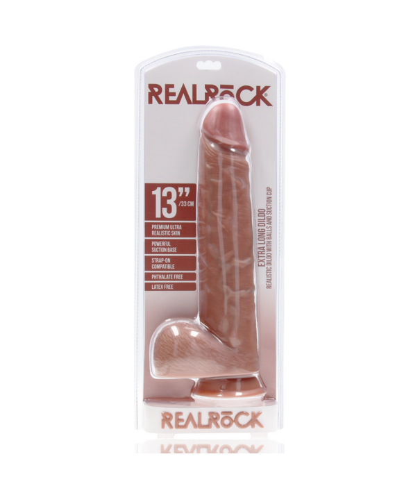 RealRock by Shots Extra Large Straight met Ballen 13 / 33 cm - Tan