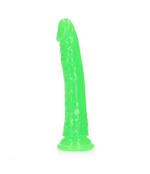 RealRock by Shots Slank Realistisch Dildo met Zuignap - Glow in the Dark - 8'' / 20 cm