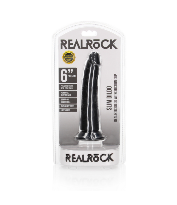 RealRock by Shots Slim Realistic Dildo met Zuignap - 6 / 15,5 cm